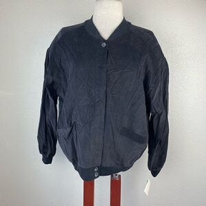 Vintage Laura Mitchell Black Corduroy Button Down Shirt & Matching Shorts Sz 10